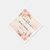 Pampas gras bloemen boho mr mrs hart bruiloft servet (Hoek)