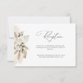 Pampas gras bloemen bruiloft receptie kaart (Voorkant)