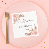 Pampas gras bloemen meneer hart boho bruiloft servet