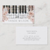 pampas gras bloemen pianist muziekleraar visitekaartje (Voorkant / Achterkant)