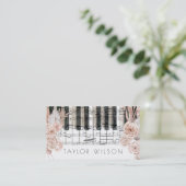 pampas gras bloemen pianist muziekleraar visitekaartje (Staand voorkant)