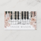 pampas gras bloemen pianist muziekleraar visitekaartje (Voorkant)