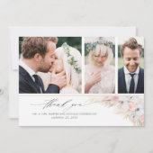 Pampas gras bloemenbruiloft dank u foto bedankkaart (Voorkant)