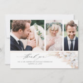 Pampas gras bloemenbruiloft dank u foto bedankkaart (Voorkant)