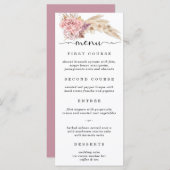 Pampas gras bloemenbruiloft menu (Voorkant / Achterkant)