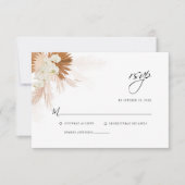 Pampas gras bloemenbruiloft RSVP kaartje (Voorkant)