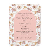 Pampas gras bloemengoud roos gouden bruiloft uitno magneet (Verticaal)