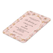 Pampas gras bloemetjes roos gouden bruiloft uitnod magneet (Linkerzijde)