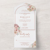 Pampas Gras Bloemige Terracotta Boog Trouw Alles I All In One Uitnodiging (Binnen)