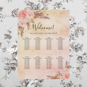 Pampas gras blush roze bloemen zitgrafiek perfect poster