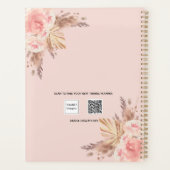 Pampas gras blush roze bloemenfoto 2025 planner (Achterkant)