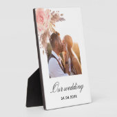 Pampas gras blush roze floral boho bruiloft fotoplaat (Zijkant)
