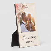 Pampas gras blush roze floral marmer fotoplaat (Zijkant)