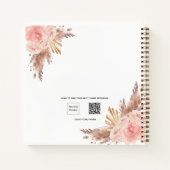 Pampas gras blush roze florale foto Boho Notitieboek (Achterkant)