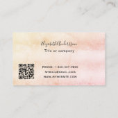 Pampas gras blush roze florals script QR code Visitekaartje (Achterkant)