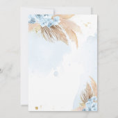 Pampas Gras Boheemse Doop Boho Doopfeest Kaart (Achterkant)