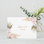 Pampas gras boho aangepaste kaart (Staand voorkant)