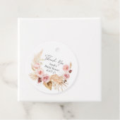 Pampas gras boho bloemige waterverf bruiloftssalon bedankjes labels (In situ)