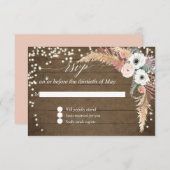 Pampas Gras Boho Blush Bloem Twinkellichten RSVP (Voorkant / Achterkant)