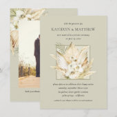 Pampas Gras Boho Boeket Na de Bruiloftreceptie Kaart (Voorkant / Achterkant)