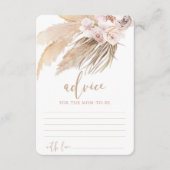 Pampas gras boho bohemian Advies voor moeder ouder Informatiekaartje (Voorkant)