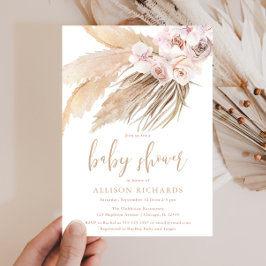 Pampas gras boho bohemian desert baby shower kaart