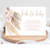 Pampas gras boho bohemiboeken voor baby shower informatiekaartje