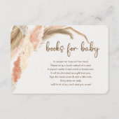 Pampas gras boho bohemiboeken voor baby shower informatiekaartje (Voorkant)