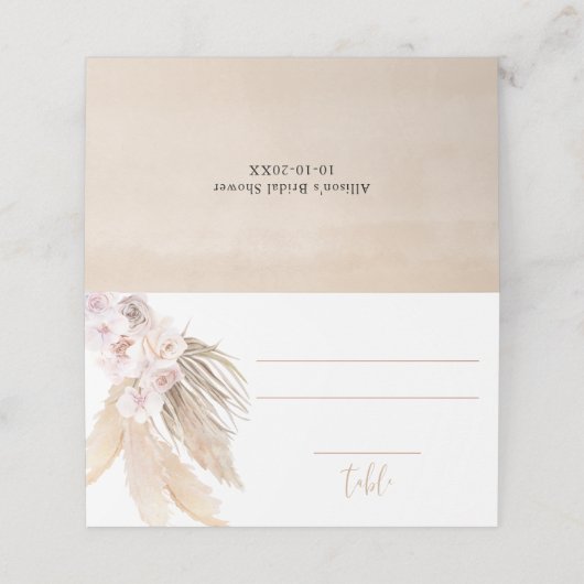 Pampas gras boho bohemien plaatskaart plaatskaartje (Buitenkant ongevouwen)