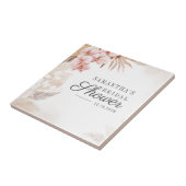 Pampas Gras Boho Bruiloftsterracotta Tan Tegeltje (Zijkant)