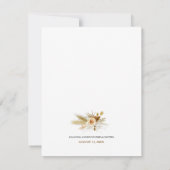 Pampas gras boho elegante bruidsdouche bedankkaart (Achterkant)