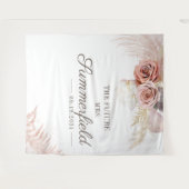 Pampas Gras Boho Fotohokje Bruidsfeest Wandkleed (Voorkant (horizontaal))