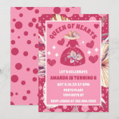 Pampas gras Boho roze koningin van harten verjaard Kaart (Voorkant / Achterkant)