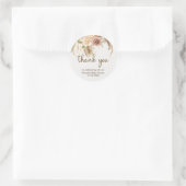 Pampas gras boho rozen baby shower stickers (Tas)