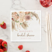 Pampas gras boho rozen bruiloftsshower servetten (Insitu)