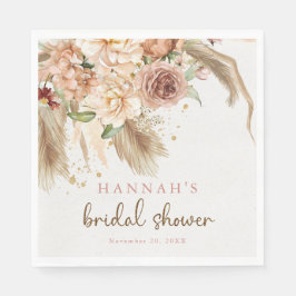 Pampas gras boho rozen bruiloftsshower servetten
