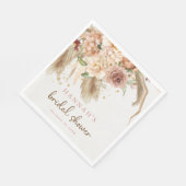 Pampas gras boho rozen bruiloftsshower servetten (Hoek)