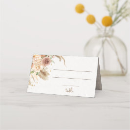 Pampas gras boho rozen placecard plaatskaartje