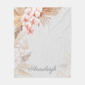 Pampas Gras Boho Script Aangepast Fleece Deken (Voorkant)