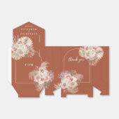 Pampas Gras Boho Terracotta Bruiloft Bedankdoosjes (Uitgevouwen)