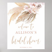 Pampas gras boho thema bruiloftsshower welkomstbor poster (Voorkant)