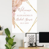 Pampas Gras Boho Tropisch Bruidsfeest  Poster (Thuiskantoor)