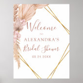 Pampas Gras Boho Tropische Bruiloft  Poster (Voorkant)