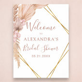 Pampas Gras Boho Tropische Bruiloftsdouche  Poster