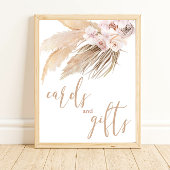 Pampas gras boho woestijnkaarten en cadeaubord poster