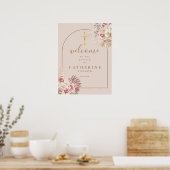 Pampas Gras Boog Doop Welkomstbord Poster (Keuken)