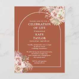 Pampas Gras Boog Viering Van Het Leven Begrafenis Briefkaart