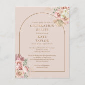 Pampas Gras Boog Viering Van Het Leven Begrafenis Briefkaart (Voorkant)