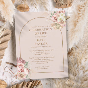 Pampas Gras Boog Viering Van Het Leven Funeral  Briefkaart