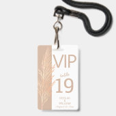Pampas Gras Bruiloft Fun VIP Creatieve Plaatskaart Badge (Voorzijde met lanyard)